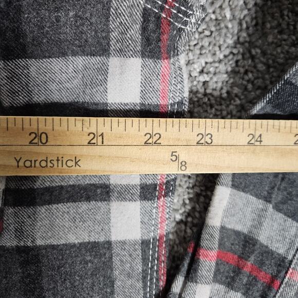 Five Brother Shirt Mens Medium Gray Flannel Pearl Snap Western Work Cowboy - Picture 7 of 11